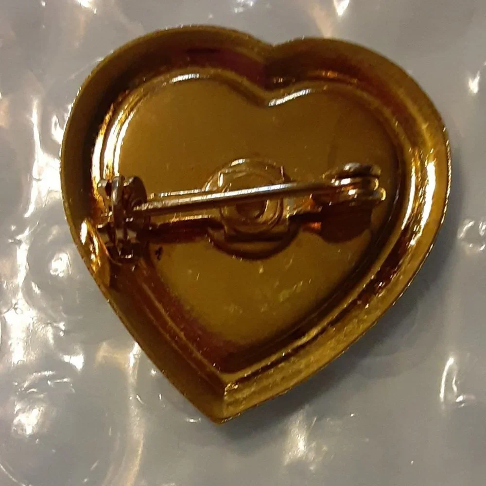 Heart-Shaped with Flower Brooch